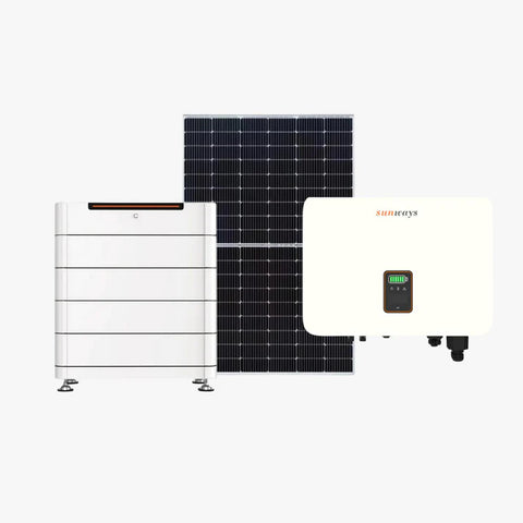 Sunways -5kw inverter - 7,5 kwh tároló -12 db panel